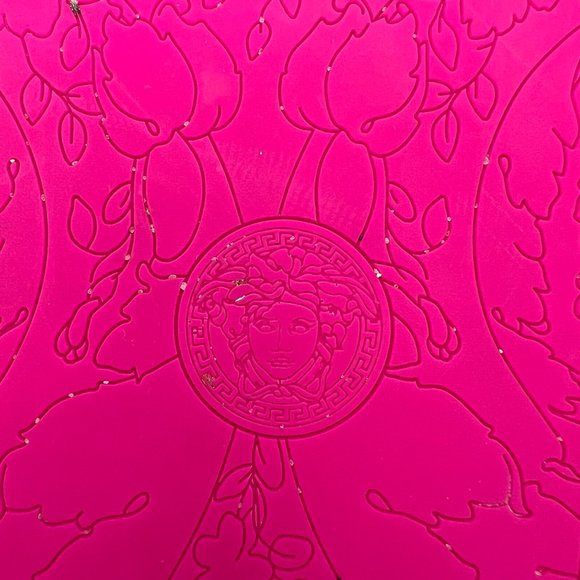 Women's Versace Barocco Palazzo Medusa Head Fuchsia Color Slides - Picture 15 of 15